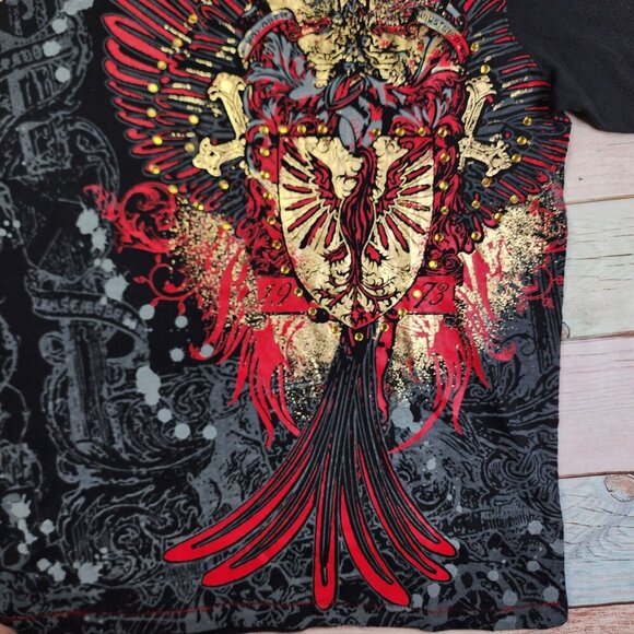 Pepe Jeans Mens Graphic Tee With Immortal Gladiator Design Black/Red Size L - Picture 2 of 9